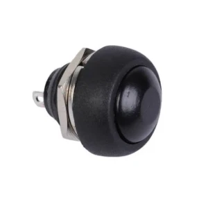 زر ضغط قبة أسود دائري الشكل / ROUNDED BLACK COLOR DOME PUSH BUTTON 12MM